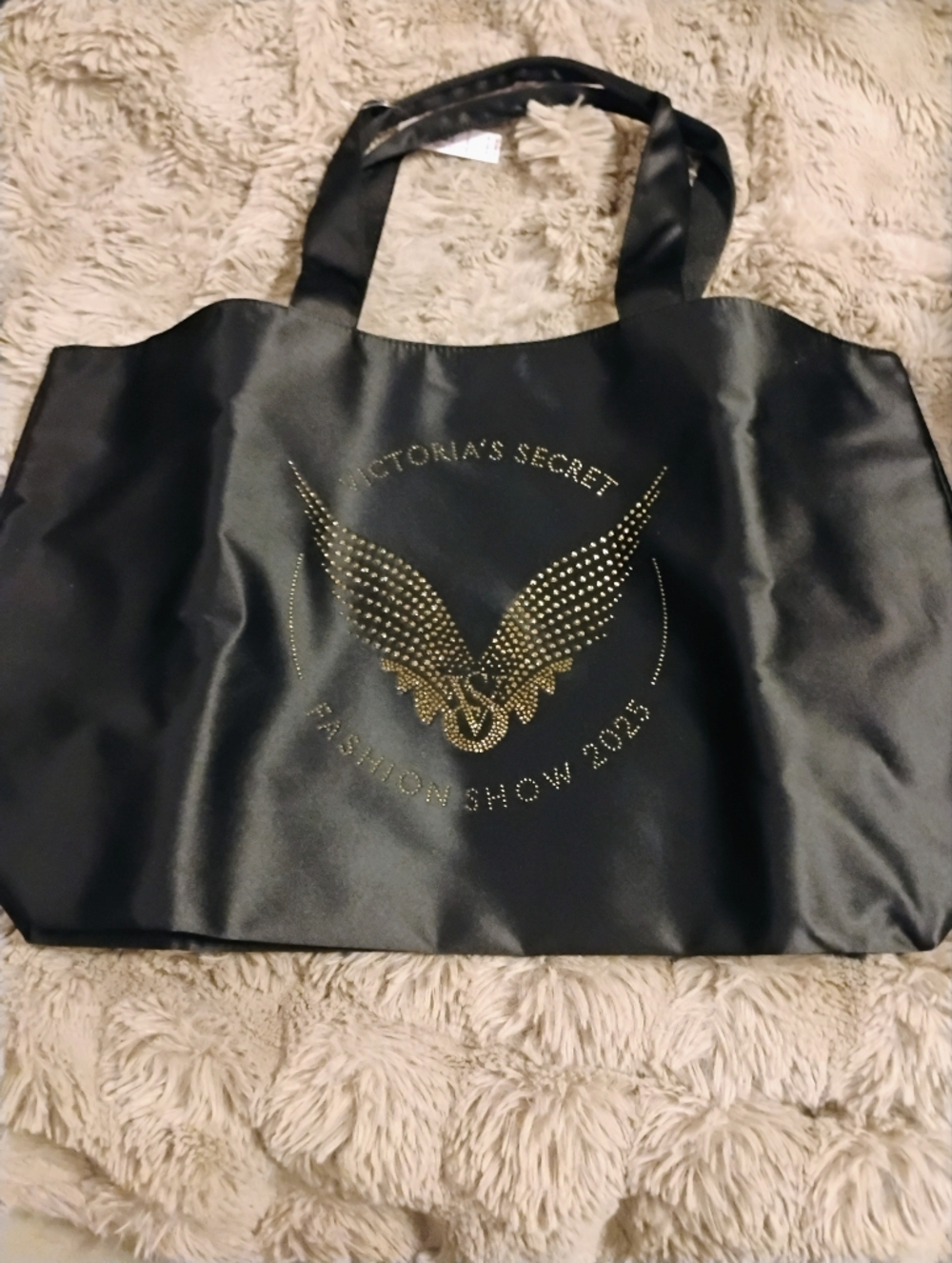 Victoria's Secret Black Satin Limited Edition Fashion Show 2025 Tote Bag